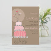 Sweet Pink Wedding Cake Bridal Shower Kaart (Staand voorkant)