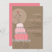 Sweet Pink Wedding Cake Bridal Shower Kaart (Voorkant / Achterkant)