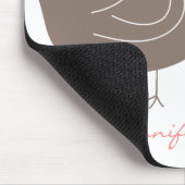 Sweet Pink Whimsical Cute Damask Chicks Mousepad Muismat (Hoek)