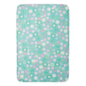 Sweet Pink White Blauwgroen Ditsy Floral Pattern Badmat (Voorkant Verticaal)