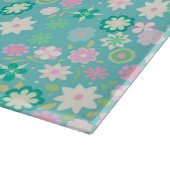 Sweet Pink White Blauwgroen Ditsy Floral Pattern Snijplank (Hoek)