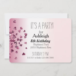 Sweet Pink White Ombre Hearts Kaart
