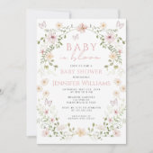 Sweet Pink Windflower Baby in Bloom Girl Shower Kaart (Voorkant)