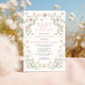 Sweet Pink Windflower Baby in Bloom Girl Shower Kaart