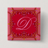 Sweet Pinks Lace Monogram Button (Voorkant)