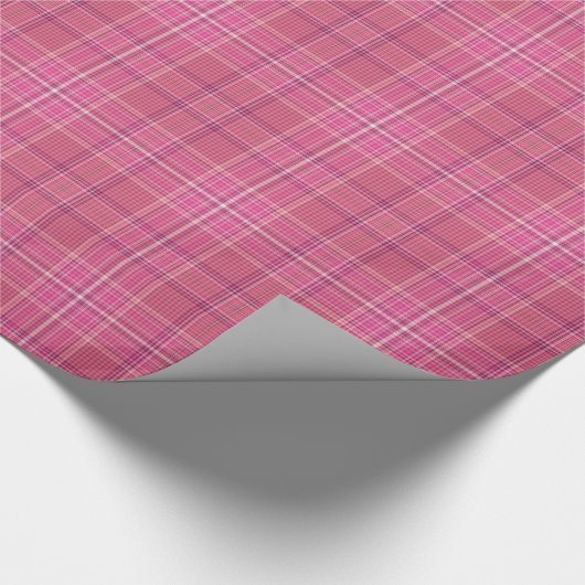 Sweet Pinks Pset Gingham Pattern Wrapping Paper Cadeaupapier (Hoek)