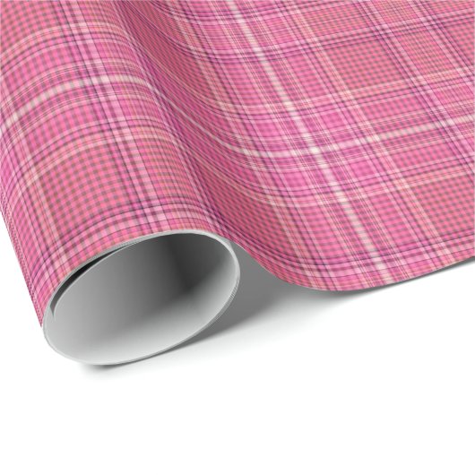 Sweet Pinks Pset Gingham Pattern Wrapping Paper Cadeaupapier (Rol Hoek)