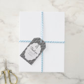 Sweet Pinstriped Black Bow Baby Shower Thank you Cadeaulabel (Met Touw)