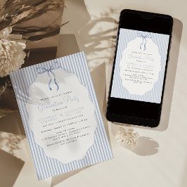 Sweet Pinstriped Blue Bow Joint Graduation Kaart