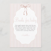 Sweet Pinstriped Bow Beige Books For Baby Informatiekaartje (Voorkant)
