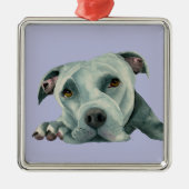 Sweet Pit Bull Terrier Dog Illustratie Metalen Ornament (Voorkant)