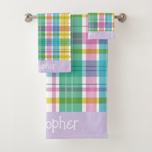 Sweet Plaid Pastel Bad Handdoek (Insitu)