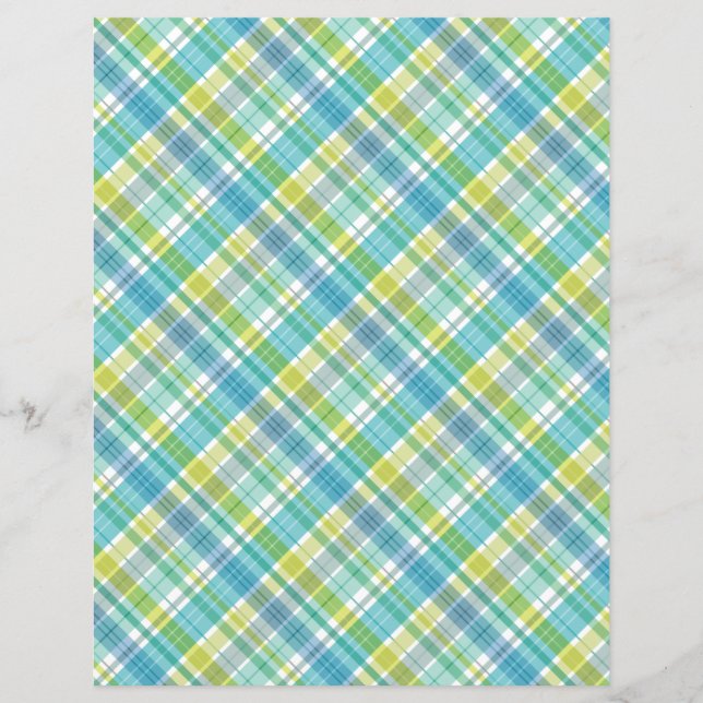 Sweet Plaid Pastel Blue Green (Voorkant)
