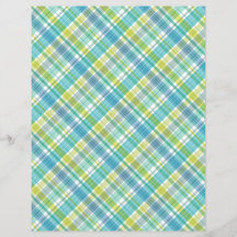 Sweet Plaid Pastel Blue Green