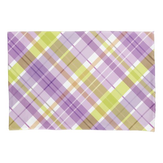 Sweet Plaid Pastel Paarse Green Kussensloop (Voorkant-Links)