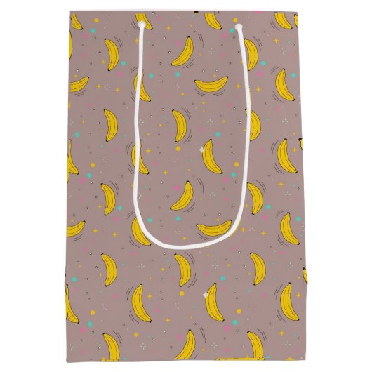 Sweet & Playful Banana Dream Pattern Medium Cadeauzakje (Achterkant)