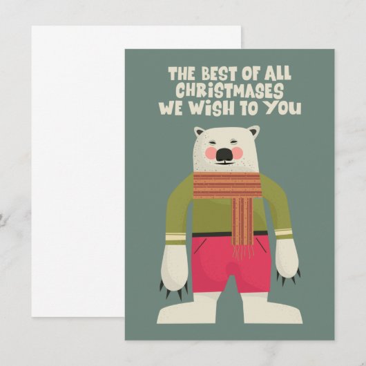 Sweet polar bear father - wonderful Christmas card (Voorkant / Achterkant)