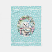 Sweet Polar Bear Personalize Name Christmas Baby Fleece Deken (Voorkant)