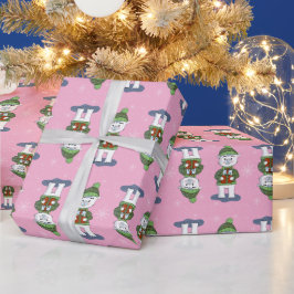 Sweet Polar Beer met cadeaus Roze inpakpapier