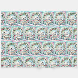 Sweet Polar Beer Personaliseer Naam Kerst Fleece Deken