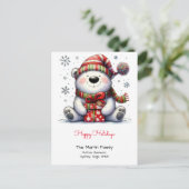 Sweet Polar Beer Prettige feestdagen in een Santa  Briefkaart (Staand voorkant)