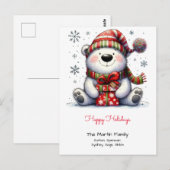 Sweet Polar Beer Prettige feestdagen in een Santa  Briefkaart (Voorkant / Achterkant)