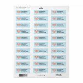 Sweet Polka Dots & Heart Return Adres Label (Full Sheet)