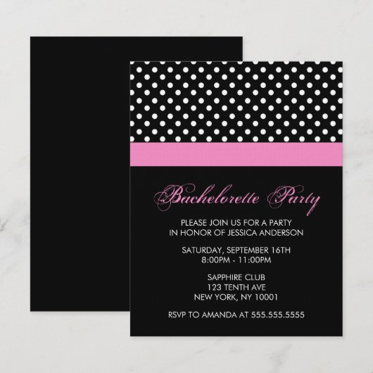 Sweet Polka Dots Pattern nodigt uit Kaart (Voorkant / Achterkant)