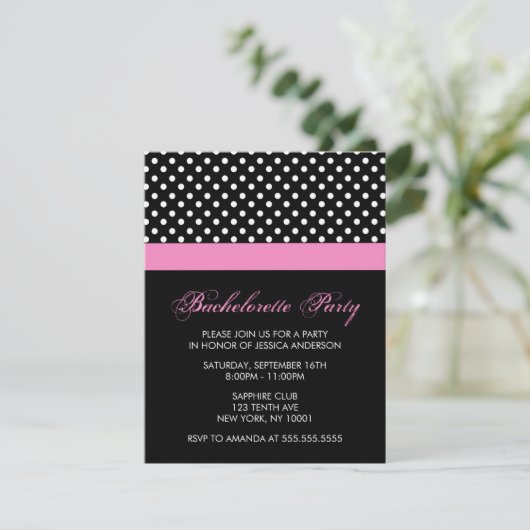 Sweet Polka Dots Pattern nodigt uit Kaart (Staand voorkant)