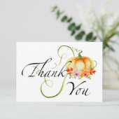 Sweet pompoen baby shower bedankt je kaart (Staand voorkant)