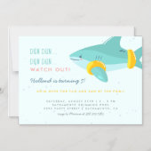 Sweet Pool Party Shark Arm Floats Kids Verjaardag Magnetische Uitnodiging (Voorkant)