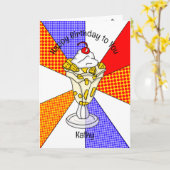 Sweet Pop Art Birthday Card Ice Cream Sundae Kaart (Gele Bloem)