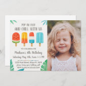 Sweet Popsicle Party verjaardagsuitnodiging Kaart (Voorkant / Achterkant)