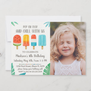 Sweet Popsicle Party verjaardagsuitnodiging Kaart