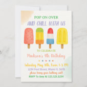 Sweet Popsicle verjaardagsuitnodiging voor kindere Kaart (Voorkant)