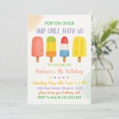 Sweet Popsicle verjaardagsuitnodiging voor kindere Kaart (Staand voorkant)