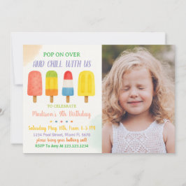 Sweet Popsicle verjaardagsuitnodiging voor kindere Kaart