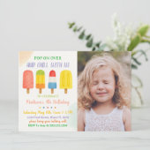 Sweet Popsicle verjaardagsuitnodiging voor kindere Kaart (Staand voorkant)