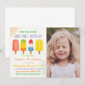 Sweet Popsicle verjaardagsuitnodiging voor kindere Kaart (Voorkant / Achterkant)