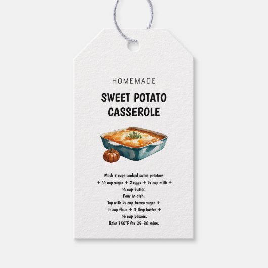Sweet Potato Casserole Recept Thanksgiving Cadeaulabel (Voorkant)