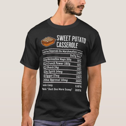 Sweet Potato Casserole Thanksgiving Recipe T-shirt (Voorkant)