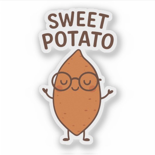 Sweet Potato Funny Vinyl Sticker (Voorkant)