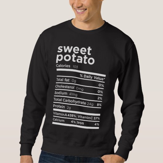 Sweet Potato Nutrition Facts Funny Thanksgiving Co Trui (Voorkant)
