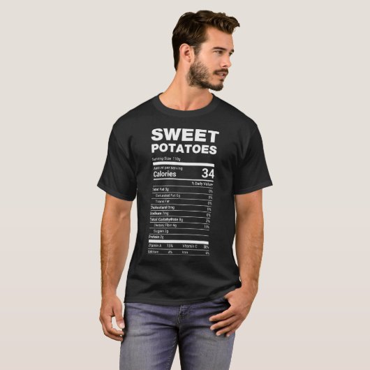 Sweet Potato Nutrition Funny Lazy Matching T-shirt (Voorkant volledig)