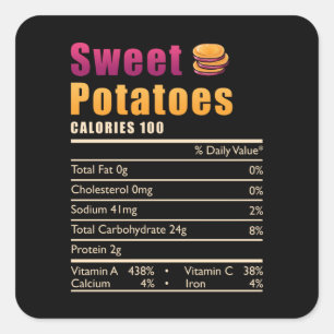 Sweet Potato Nutrition Vierkante Sticker