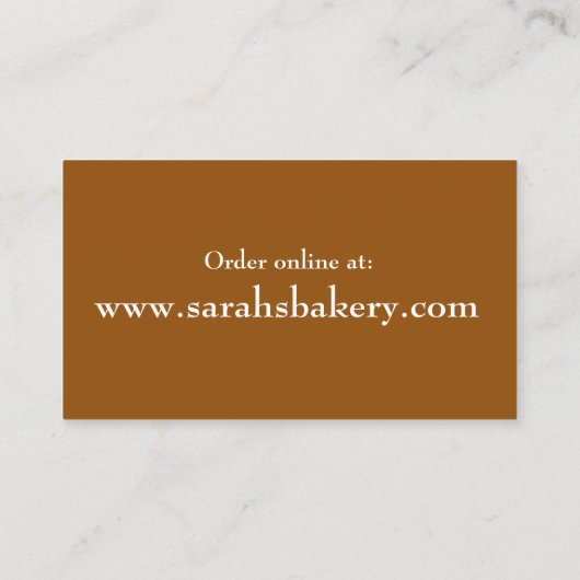 Sweet Potato Pie Slice Bakery Baker Pastry Chef Visitekaartje (Achterkant)