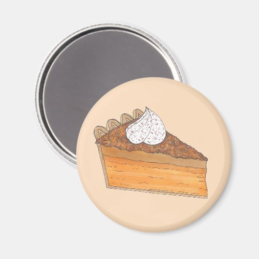 Sweet Potato Pie Slice kerstdiner Soul Food Magneet (Voorkant / Achterkant)