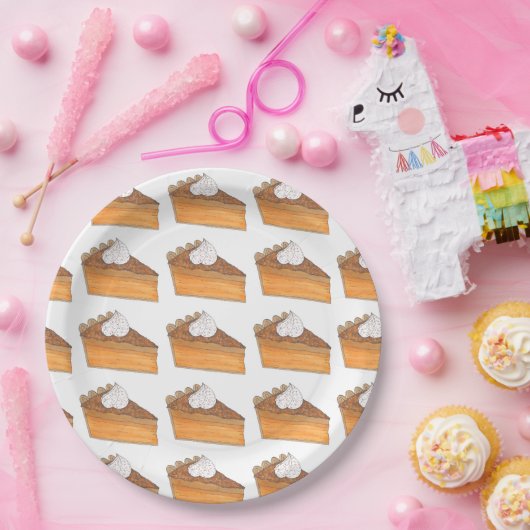 Sweet Potato Pie Slice Kerstdiner Vakantie Papieren Bordje (Feest)