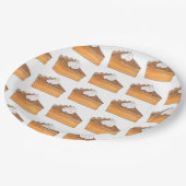 Sweet Potato Pie Slice Kerstdiner Vakantie Papieren Bordje (Gekanteld)