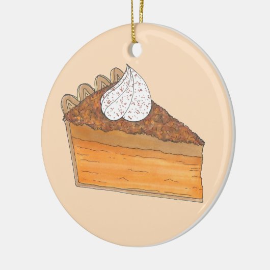 Sweet Potato Pie Slice kerstsol Eet Dessert Keramisch Ornament (Links)